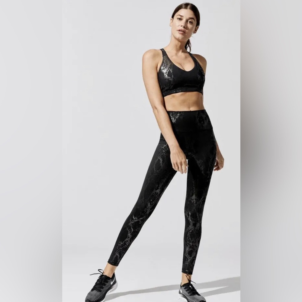 Carbon38 Black Snake Print Activewear Set